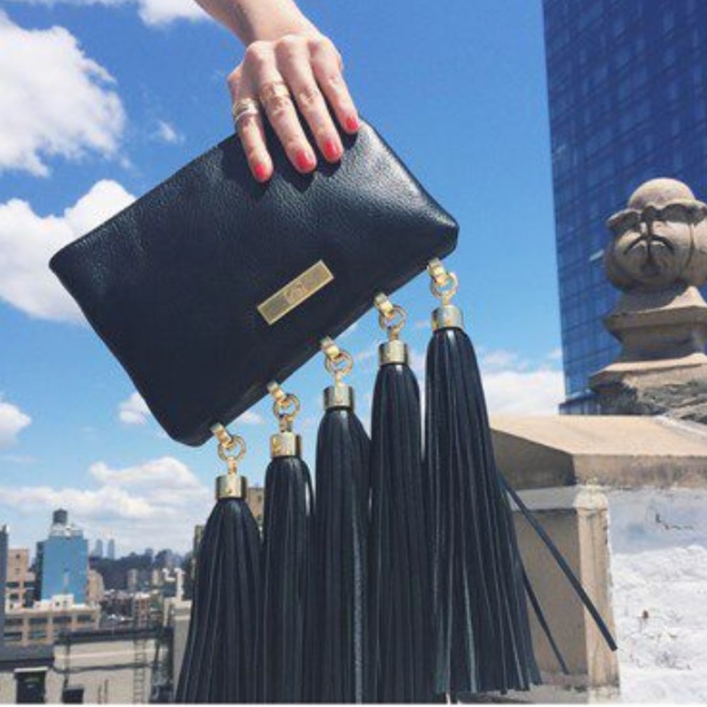 Zac Posen black fringe bag